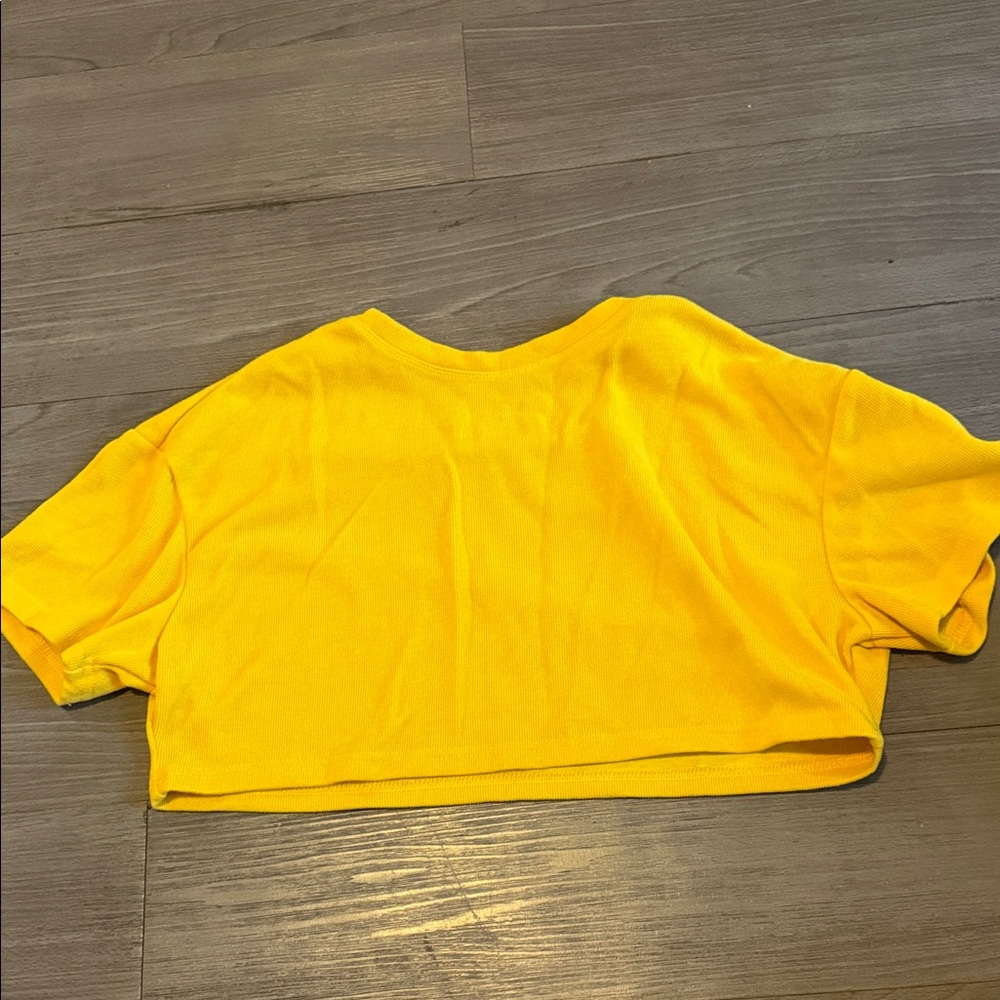 Bright Yellow Cropped T-Shirt